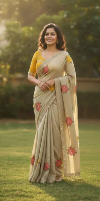 BT 1305 Off White Viscose Rangoli Saree Perfect for Wedding, Party, Family Gatherings, Temple Visit, Diwali – . Get it for ₹1849. Delivery 4-6 Wor | Creative Sarees, Embroidered Sarees, Bollywood Sarees, Designer Sarees, Ethnic Saree, Modern Digital sarees, Party Wear Sarees, Sarees