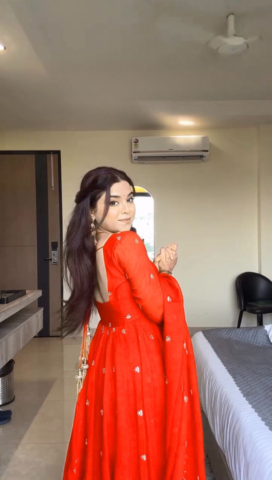 MF 1003 Orange Georgette Gown. Perfect for Wedding, Party, Pongal, Bridal Wear, Anniversary – Affordable Price ₹1799. Delivery 4-6 Working Days. Shop now. | Bollywood Gowns, Creative Gowns, Designer Gowns, Embroidered Gowns, Gowns, Party Wear Gowns