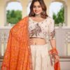 Ram 102 Orange Color Pure Tissue silk Lehenga Choli with Embroidery Work. Grab it for ₹3249. Delivery 4-6 Working Days. Shop now. | Bollywood Lehenga, Creative Lehenga, Designer Lehenga, Embroidered Lehenga, Lehenga, Party Wear Lehenga