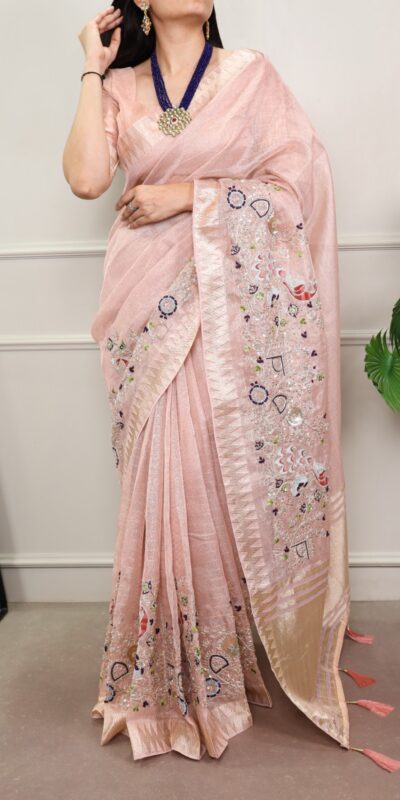 YNF 7401 Peach in Zari Kota Tissue Zari Work & Embroidery Work Saree . Get it for ₹3199. Delivery 4-6 Working Days. Shop now. | Creative Sarees, Embroidered Sarees, Bollywood Sarees, Designer Sarees, Ethnic Saree, Modern Digital sarees, Party Wear Sarees, Sarees