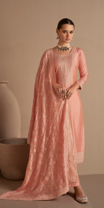 FC 9522 Peach Vichitra Salwar Suitwith Embroidery Work & Stone Work. Exclusive Offer ₹2499. Delivery 4-6 Working Days. Shop now. | Casual Suits, Jump Suits, Tops & Bottoms, Track Suits, Trendy Wear, Creative suits, Designer Suits, Palazzo Suits, Party Wear Suits, Patiala Suits, Salwar suit, Straight Suits