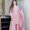Pink Jimmy Choo Embroidery Lace Work Salwar Suit