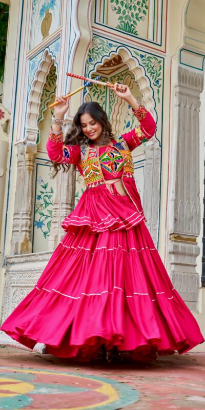 Ram 120 Pink in Pure Cotton Mirror Work & Gamthi Work Lehenga Choli . Exclusive Offer ₹3049. Delivery 4-6 Working Days. Shop now. | Bollywood Lehenga, Creative Lehenga, Designer Lehenga, Embroidered Lehenga, Lehenga, Party Wear Lehenga