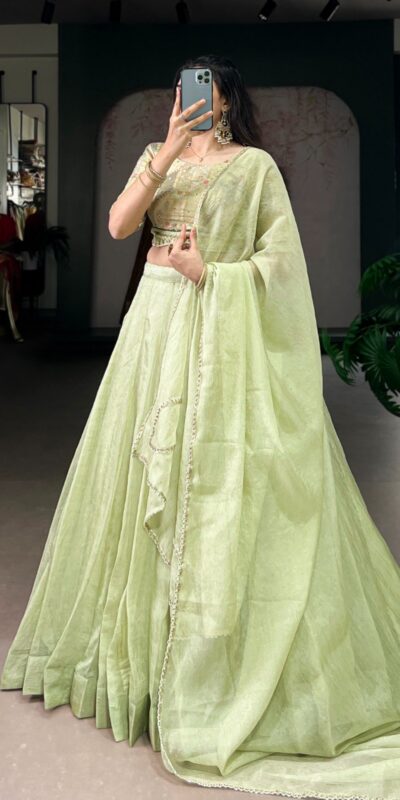 LNB 1100 Pista with Bead Work & Sequins Work. Allen Crush Lehenga Choli Best Price ₹3299. Delivery 4-6 Working Days. Shop now. | Bollywood Lehenga, Creative Lehenga, Designer Lehenga, Embroidered Lehenga, Lehenga, Party Wear Lehenga