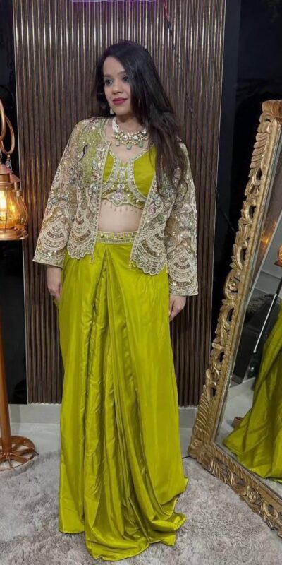 BD 1802 Pista Butterfly Net Dhoti Suit with Sequins Work & Embroidery Work. Get it for ₹2449. Delivery 4-6 Working Days. Shop now. | Casual Suits, Jump Suits, Tops & Bottoms, Track Suits, Creative suits, Designer Suits, Palazzo Suits, Party Wear Suits, Patiala Suits, Salwar suit, Straight Suits