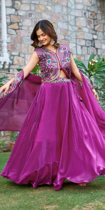 Ram 141 Purple Fendy Silk Lehenga Choli with Embroidery Work. Available at ₹3099 only. Delivery 4-6 Working Days. Shop now. | Bollywood Lehenga, Creative Lehenga, Designer Lehenga, Embroidered Lehenga, Lehenga, Party Wear Lehenga