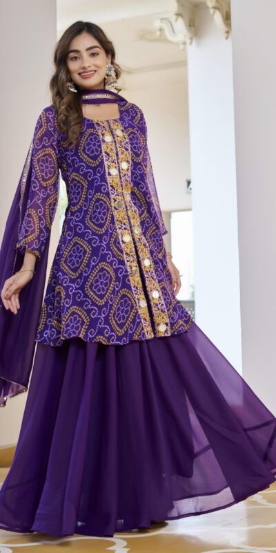 Ram 148 Purple in Georgette Badhani print Embroidery Work & Mirror Work Salwar Suit . Exclusive Offer ₹2149. Delivery 4-6 Working Days. Shop now. | Casual Suits, Jump Suits, Tops & Bottoms, Track Suits, Trendy Wear, Creative suits, Designer Suits, Palazzo Suits, Party Wear Suits, Patiala Suits, Salwar suit, Straight Suits