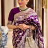 Purple Lichi Silk Jacquard Work Saree