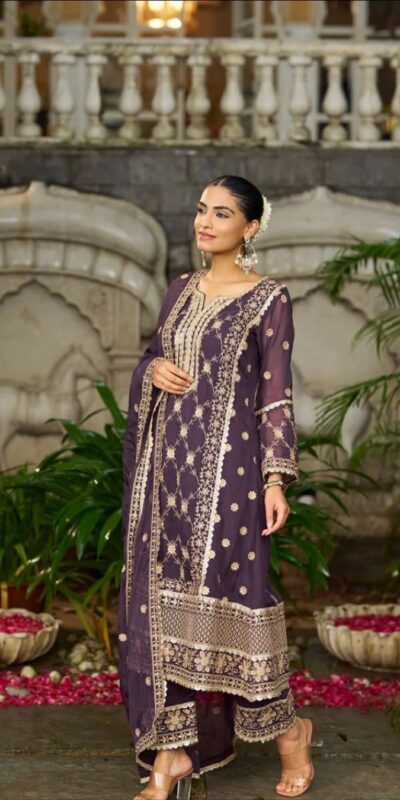 ZSR 3153 Purple in Color Pure Chinnon Embroidery Work Salwar Suit. Special Price ₹2149. Delivery 4-6 Working Days. Shop now. | Casual Suits, Jump Suits, Tops & Bottoms, Track Suits, Trendy Wear, Creative suits, Designer Suits, Palazzo Suits, Party Wear Suits, Patiala Suits, Salwar suit, Straight Suits