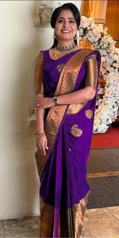KPR 145 Purple Soft Lichi Silk Jacquard Work All Over Saree for Wedding, Party, Family Gatherings,, Pongal Introductory Price ₹1299. Delivery 4-6 Worki | Creative Sarees, Embroidered Sarees, Bollywood Sarees, Designer Sarees, Ethnic Saree, Modern Digital sarees, Party Wear Sarees, Sarees