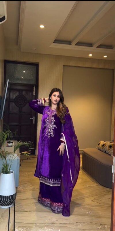 BE 416 Purple Embroidery Work Salwar Suit in Purple Velvet . Affordable Price ₹1999. Delivery 4-6 Working Days. Shop now. | Casual Suits, Jump Suits, Tops & Bottoms, Track Suits, Trendy Wear, Creative suits, Designer Suits, Palazzo Suits, Party Wear Suits, Patiala Suits, Salwar suit, Straight Suits