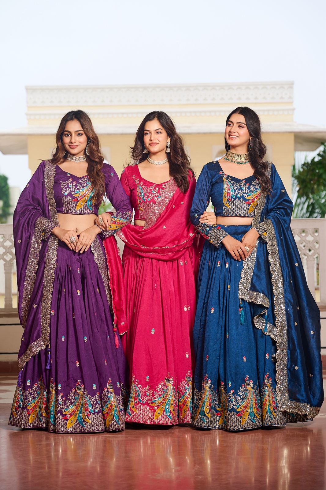 Purple Vichitra Embroidery Work Lehenga Choli - Image 6