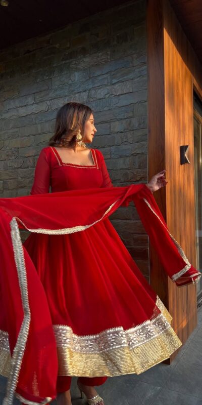 RTC 5961 Red in Color Blooming Georgette Lace Work Salwar Suit . Wedding, Party, Festive Grab it for ₹3049. Delivery 4-6 Working Days. Shop now. | Casual Suits, Jump Suits, Tops & Bottoms, Track Suits, Trendy Wear, Creative suits, Designer Suits, Palazzo Suits, Party Wear Suits, Patiala Suits, Salwar suit, Straight Suits