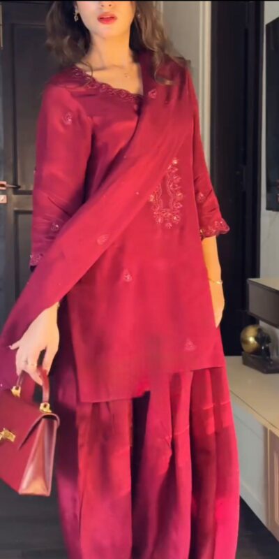 TC 5868 Red Chinon silk Salwar Suit. Perfect for Wedding, Party, Bridal Wear, Makar Sankranti, Karwa Chauth – R Affordable Price ₹1949. Delivery 4-6 Wor | Casual Suits, Jump Suits, Tops & Bottoms, Track Suits, Trendy Wear, Creative suits, Designer Suits, Palazzo Suits, Party Wear Suits, Patiala Suits, Salwar suit, Straight Suits