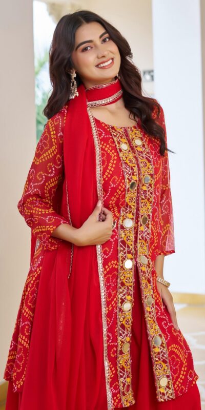 Ram 148 Red in Georgette Badhani print Embroidery Work & Mirror Work Salwar Suit . Exclusive Offer ₹2149. Delivery 4-6 Working Days. Shop now. | Casual Suits, Jump Suits, Tops & Bottoms, Track Suits, Trendy Wear, Creative suits, Designer Suits, Palazzo Suits, Party Wear Suits, Patiala Suits, Salwar suit, Straight Suits