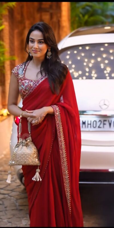 SC 1013 Red Rangoli Silk Saree Perfect for Wedding, Party, Diwali, Onam, Eid – . Get it for ₹1949. Delivery 4-6 Working Days. Shop now. | Creative Sarees, Embroidered Sarees, Bollywood Sarees, Designer Sarees, Ethnic Saree, Modern Digital sarees, Party Wear Sarees, Sarees