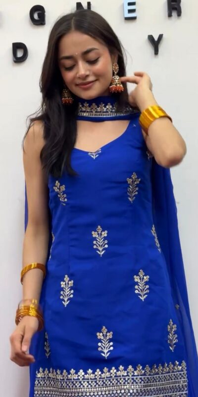 RTC 5944 Royal Blue in Royal Blue Foux Gorgette. Lace Work Salwar Suit Affordable Price ₹1999. Delivery 4-6 Working Days. Shop now. | Casual Suits, Jump Suits, Tops & Bottoms, Track Suits, Trendy Wear, Creative suits, Designer Suits, Palazzo Suits, Party Wear Suits, Patiala Suits, Salwar suit, Straight Suits