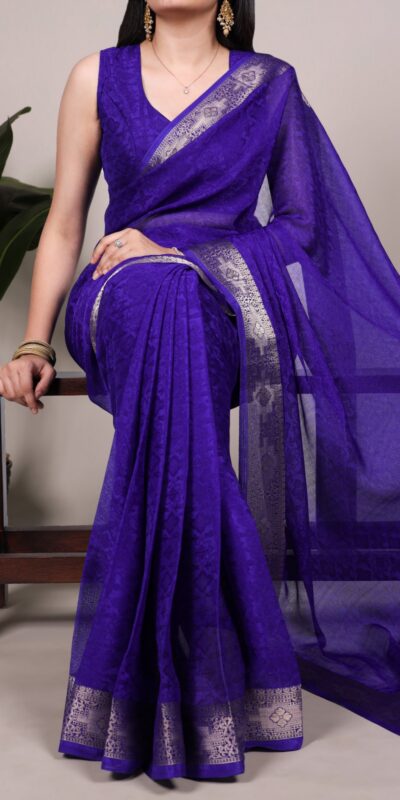 YNF 7911 Royal Blue Poly Shimmer Saree Perfect for Wedding, Party, , Bridal Wear, Temple Visit –. Available at ₹1499 only. Delivery 4-6 Working | Creative Sarees, Embroidered Sarees, Bollywood Sarees, Designer Sarees, Ethnic Saree, Modern Digital sarees, Party Wear Sarees, Sarees