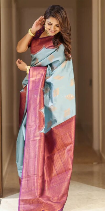 KPR 133 Sky Blue Color Soft Lichi Silk Saree with Designer Work. Exclusive Offer ₹1399. Delivery 4-6 Working Days. Shop now. | Creative Sarees, Embroidered Sarees, Bollywood Sarees, Designer Sarees, Ethnic Saree, Modern Digital sarees, Party Wear Sarees, Sarees
