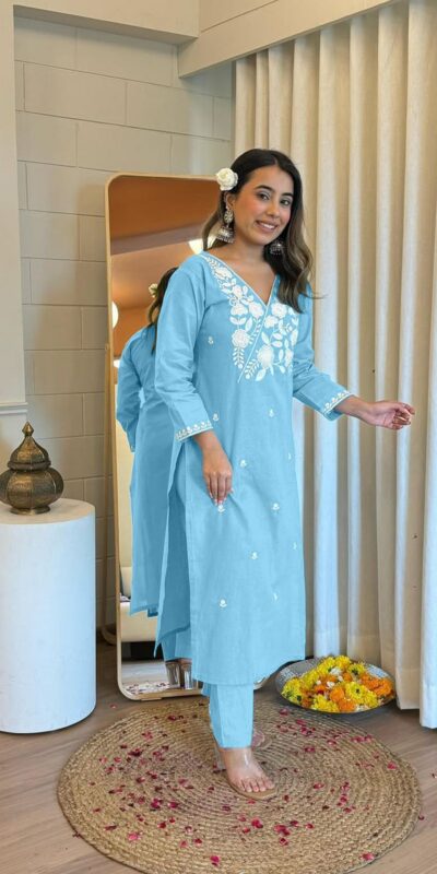 MF 904 Sky Blue in Rayon Designer Wed Lakhnavi  Style Work Salwar Suit . Get it for ₹1499. Delivery 4-6 Working Days. Shop now. | Casual Suits, Jump Suits, Tops & Bottoms, Track Suits, Trendy Wear, Creative suits, Designer Suits, Palazzo Suits, Party Wear Suits, Patiala Suits, Salwar suit, Straight Suits