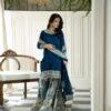 Teal Faux Georgette Embroidery Rivet Moti Work Salwar Suit