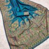 Teal Pashmina Silk Woven Motifs Saree