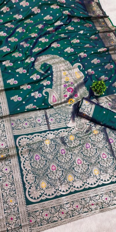 MB 3279 Teal Soft Banarasi Silk Saree with Lace Work & Zari Work. Festive Deal ₹1899. Delivery 4-6 Working Days. Shop now. | Creative Sarees, Embroidered Sarees, Bollywood Sarees, Designer Sarees, Ethnic Saree, Modern Digital sarees, Party Wear Sarees, Sarees