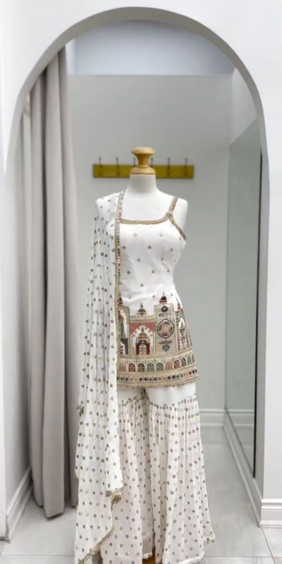 KD 1513 White with Lace Work Faux Georgette with Salwar Suit . Available at ₹2149 only. Delivery 4-6 Working Days. Shop now. | Casual Suits, Jump Suits, Tops & Bottoms, Track Suits, Trendy Wear, Creative suits, Designer Suits, Palazzo Suits, Party Wear Suits, Patiala Suits, Salwar suit, Straight Suits