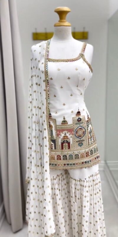 KD 1513 White with Lace Work Faux Georgette with Salwar Suit . Available at ₹2149 only. Delivery 4-6 Working Days. Shop now. | Casual Suits, Jump Suits, Tops & Bottoms, Track Suits, Trendy Wear, Creative suits, Designer Suits, Palazzo Suits, Party Wear Suits, Patiala Suits, Salwar suit, Straight Suits