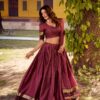 LNB 1900 Wine Color Chettinad Cotton Chex Zari Work Lehenga Choli . Now at just ₹3249. Delivery 4-6 Working Days. Shop now. | Bollywood Lehenga, Creative Lehenga, Designer Lehenga, Embroidered Lehenga, Lehenga, Party Wear Lehenga