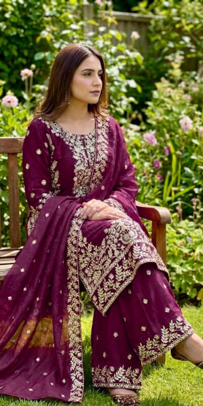 SRK 5316 Wine Organza Silk Salwar Suit Perfect for Wedding, Party, Makar Sankranti, Eid, Durga Puja – . Affordable Price ₹2149. Delivery 4-6 Workin | Casual Suits, Jump Suits, Tops & Bottoms, Track Suits, Trendy Wear, Creative suits, Designer Suits, Palazzo Suits, Party Wear Suits, Patiala Suits, Salwar suit, Straight Suits