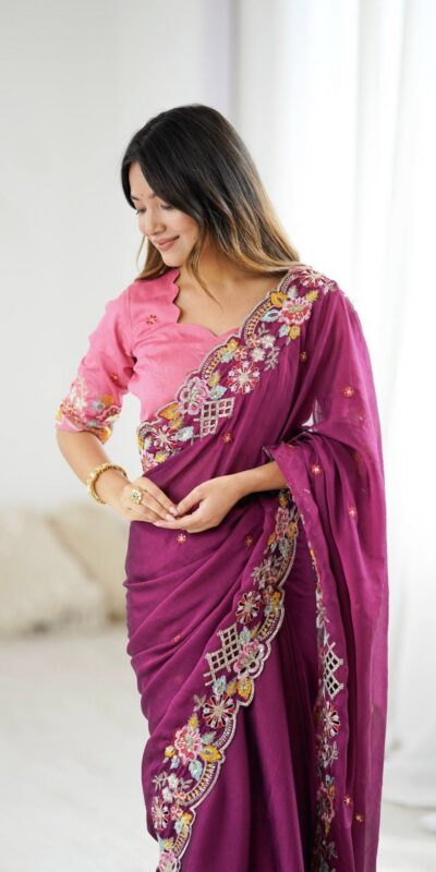 BT 1303 Wine Premium Noha Crush Saree with Sequins Work & Embroidery Work. Exclusive Offer ₹2149. Delivery 4-6 Working Days. Shop now. | Creative Sarees, Embroidered Sarees, Bollywood Sarees, Designer Sarees, Ethnic Saree, Modern Digital sarees, Party Wear Sarees, Sarees