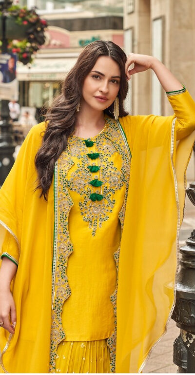 FC Sayuuri 5595 Yellow | Yellow Georgette Salwar Suit with Embroidery Work & Lace Work. Special Price ₹3149. Delivery 4-6 Working Days. Shop now. | Jump Suits, Tops & Bottoms, Track Suits, Salwar suit, Casual Suits, Creative suits, Designer Suits, Palazzo Suits, Party Wear Suits, Patiala Suits, Straight Suits, Trendy Wear