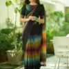 Black Soft Cotton With Digital Print Saree