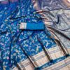 Blue Banarasi Silk With Zari Lace Work Saree