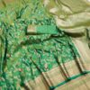 Parrot Green Banarasi Silk With Zari Lace Work Saree