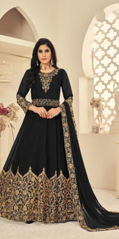 Black Georgette Stone Work Salwar Suit