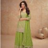 Parrot Green Chinon Sequence Work Salwar Suit