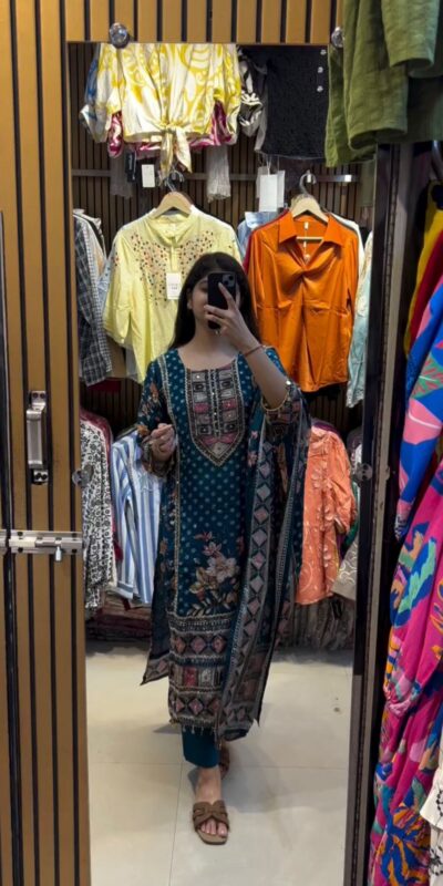 BE 439 Blue Printed Chinon Salwar Suit with Lace Work & Mirror Work. Affordable Price ₹1799. Delivery 4-6 Working Days. Shop now. | Casual Suits, Jump Suits, Creative suits, Designer Suits, Palazzo Suits, Party Wear Suits, Patiala Suits, Salwar suit, Straight Suits