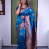 MB 22 Blue Soft Paithani Silk Saree with Zari Work & Lace Work. Affordable Price ₹2399. Delivery 4-6 Working Days. Shop now. | Creative Sarees, Bollywood Sarees, Designer Sarees, Embroidered Sarees, Ethnic Saree, Modern Digital sarees, Party Wear Sarees, Sarees