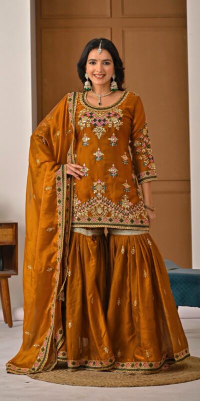 ND 5056 Brown Fandy Silk Salwar Suit with Embroidery Work. Wedding, Party, Festive, Events Now at just ₹2649. Delivery 4-6 Working Days. Shop now. | Casual Suits, Jump Suits, Creative suits, Designer Suits, Palazzo Suits, Party Wear Suits, Patiala Suits, Salwar suit, Straight Suits