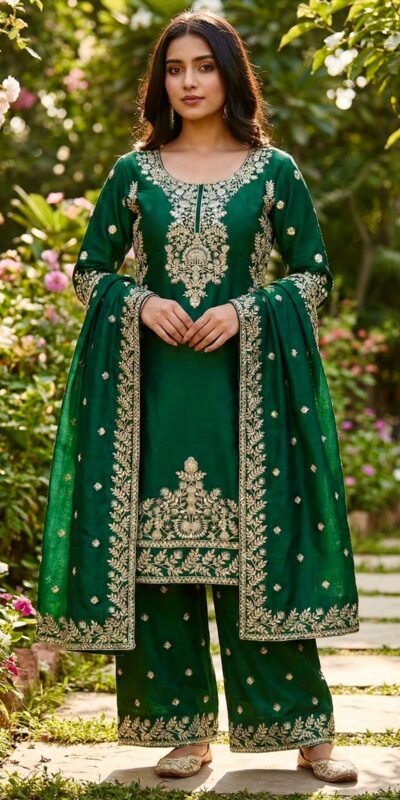 SRK 5316 Green Organza Silk Salwar Suit Perfect for Wedding, Party, Makar Sankranti, Eid, Durga Puja – . Affordable Price ₹2149. Delivery 4-6 Workin | Casual Suits, Jump Suits, Creative suits, Designer Suits, Palazzo Suits, Party Wear Suits, Patiala Suits, Salwar suit, Straight Suits