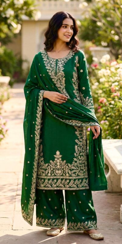 SRK 5316 Green Organza Silk Salwar Suit Perfect for Wedding, Party, Makar Sankranti, Eid, Durga Puja – . Affordable Price ₹2149. Delivery 4-6 Workin | Casual Suits, Jump Suits, Creative suits, Designer Suits, Palazzo Suits, Party Wear Suits, Patiala Suits, Salwar suit, Straight Suits