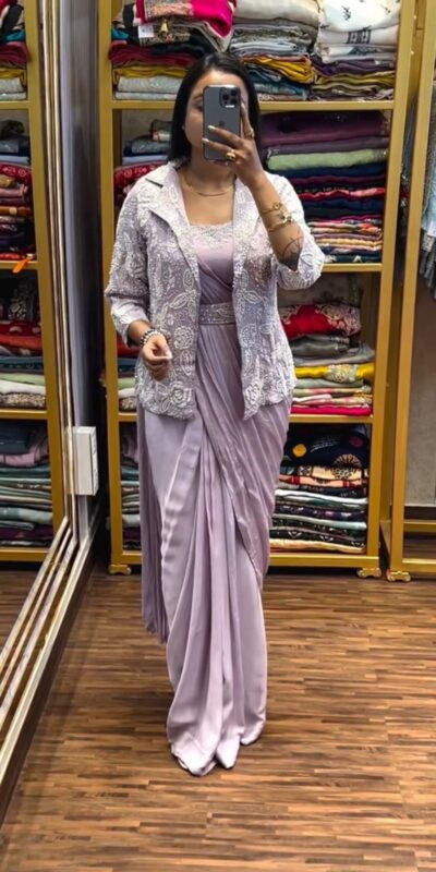 BB 58 Lavender Chinon Silk Saree Perfect for Wedding, Party, Engagement, Baby Shower, Sangeet – . Available at ₹1999 only. Delivery 4-6 Working Day | Creative Sarees, Bollywood Sarees, Designer Sarees, Embroidered Sarees, Ethnic Saree, Modern Digital sarees, Party Wear Sarees, Sarees