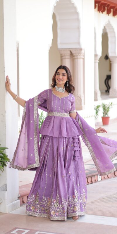 KA 5057 Lavender Gold Crush Lehenga Choli with Embroidery Work & Zari Work. Introductory Price ₹2649. Delivery 4-6 Working Days. Shop now. | Bollywood Lehenga, Creative Lehenga, Designer Lehenga, Embroidered Lehenga, Lehenga, Party Wear Lehenga
