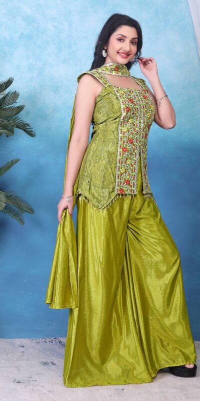 BB 16 Lime Yellow Chinon Salwar Suit Perfect for Wedding, Party, Baby Shower, Sangeet, Family Gatherings – . Grab it for ₹2099. Delivery 4-6 Wor | Casual Suits, Jump Suits, Creative suits, Designer Suits, Palazzo Suits, Party Wear Suits, Patiala Suits, Salwar suit, Straight Suits