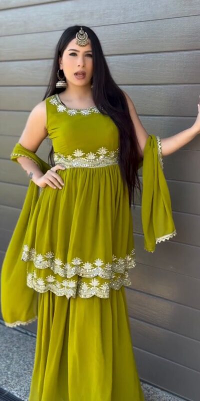 RTC 5860 Mahendi Color Faux Georgette Salwar with Lace Work. Affordable Price ₹1999. Delivery 4-6 Working Days. Shop now. | Casual Suits, Jump Suits, Tops & Bottoms, Track Suits, Trendy Wear, Creative suits, Designer Suits, Palazzo Suits, Party Wear Suits, Patiala Suits, Salwar suit, Straight Suits