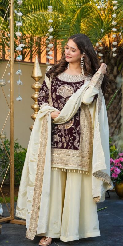 AD 221 Maroon in Glass Organza Silk. Lace Work & Embroidery Work Salwar Suit Affordable Price ₹2599. Delivery 4-6 Working Days. Shop now. | Casual Suits, Jump Suits, Creative suits, Designer Suits, Palazzo Suits, Party Wear Suits, Patiala Suits, Salwar suit, Straight Suits