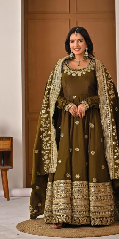 ND 5055 Mehandi NC Vichitra Silk Salwar Suit with Embroidery Work. Special Price ₹3149. Delivery 4-6 Working Days. Shop now. | Casual Suits, Jump Suits, Creative suits, Designer Suits, Palazzo Suits, Party Wear Suits, Patiala Suits, Salwar suit, Straight Suits