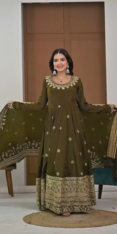 ND 5055 Mehandi NC Vichitra Silk Salwar Suit with Embroidery Work. Special Price ₹3149. Delivery 4-6 Working Days. Shop now. | Casual Suits, Jump Suits, Creative suits, Designer Suits, Palazzo Suits, Party Wear Suits, Patiala Suits, Salwar suit, Straight Suits